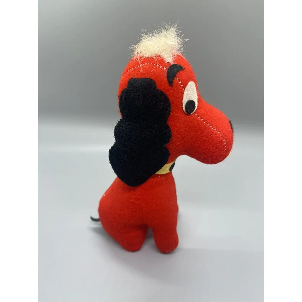 Vintage MCM‎ Red Felt Dog Christmas Decoration Made In Japan